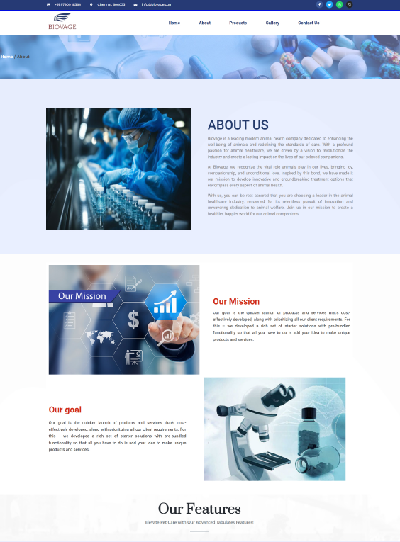 Biovage static website design