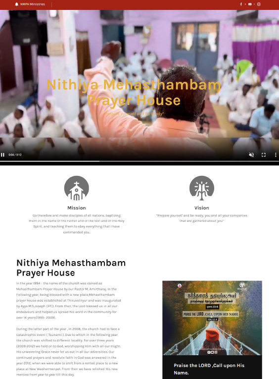 NM Ministries static website design