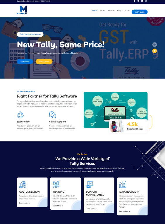 Maaveric static website design