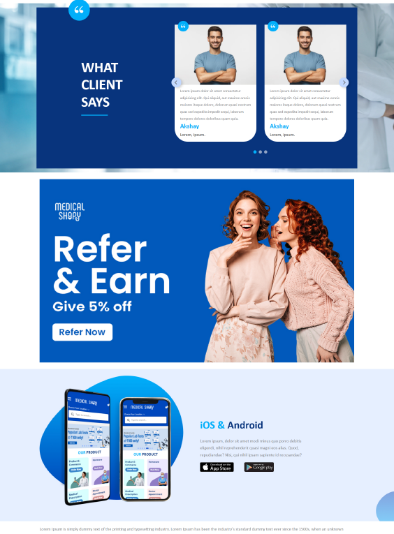 Medical Shopy static website design