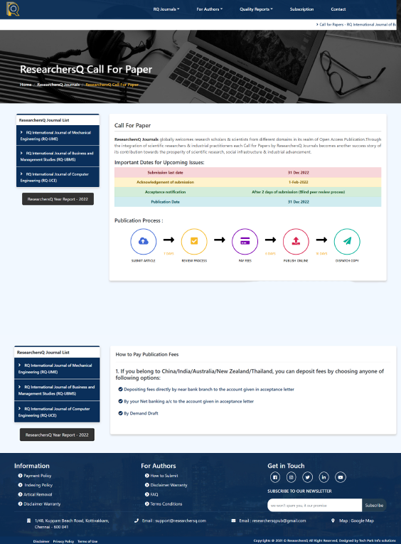 Researchersq static website design